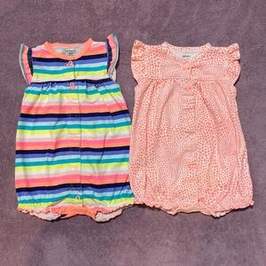 🔥4/20! Bundle of 2 Carters rompers. Size 9m